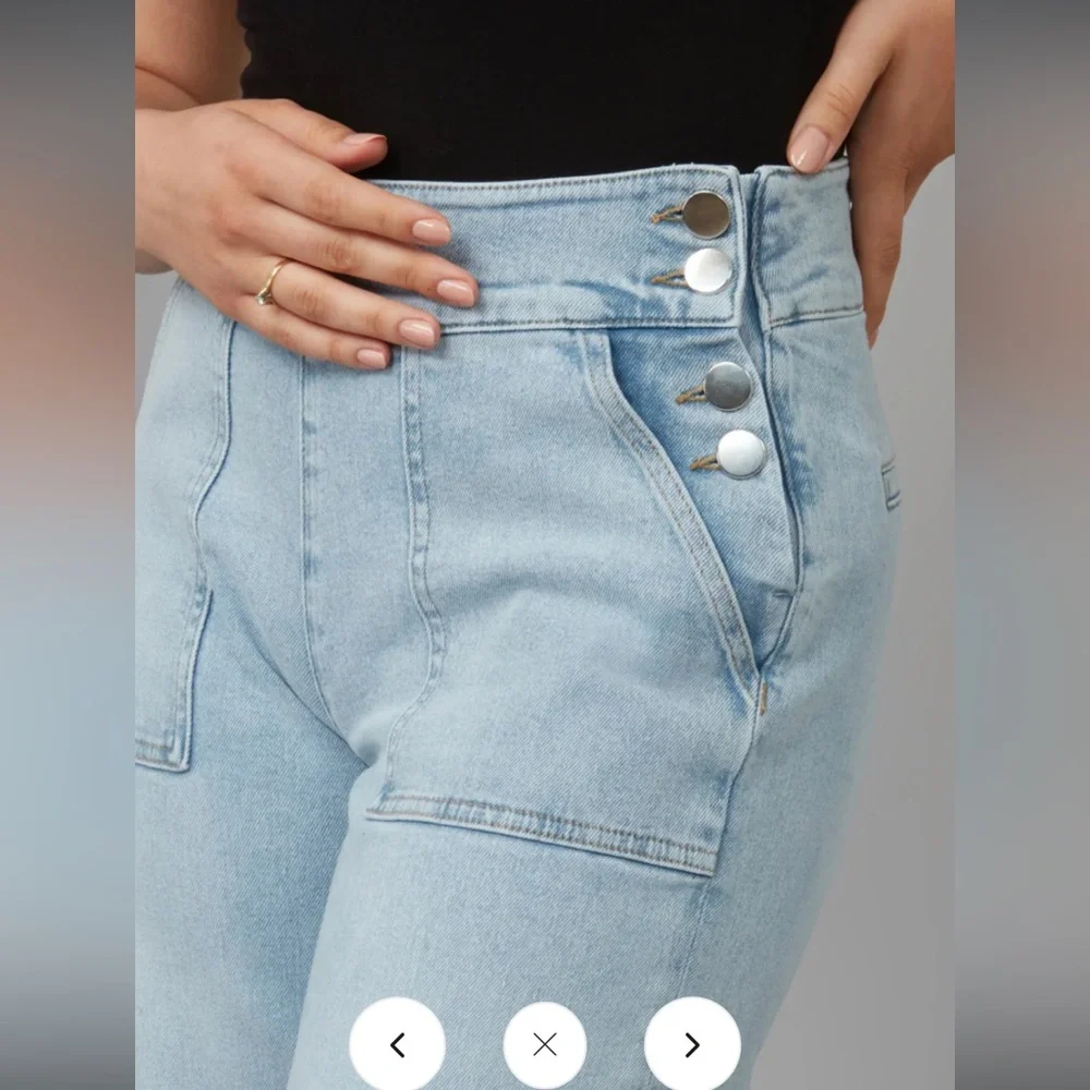 Lola Jeans Colette High Rise Wide Leg Jeans Light Blue 26 BNWT - Picture 3 of 13